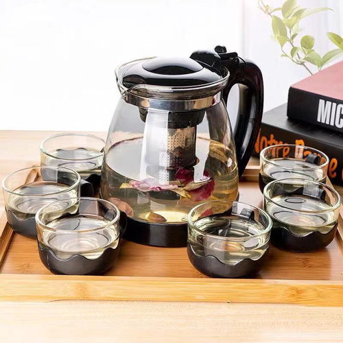 茶館必備 大容量耐高溫玻璃茶壺套裝，品味花茶時(shí)光